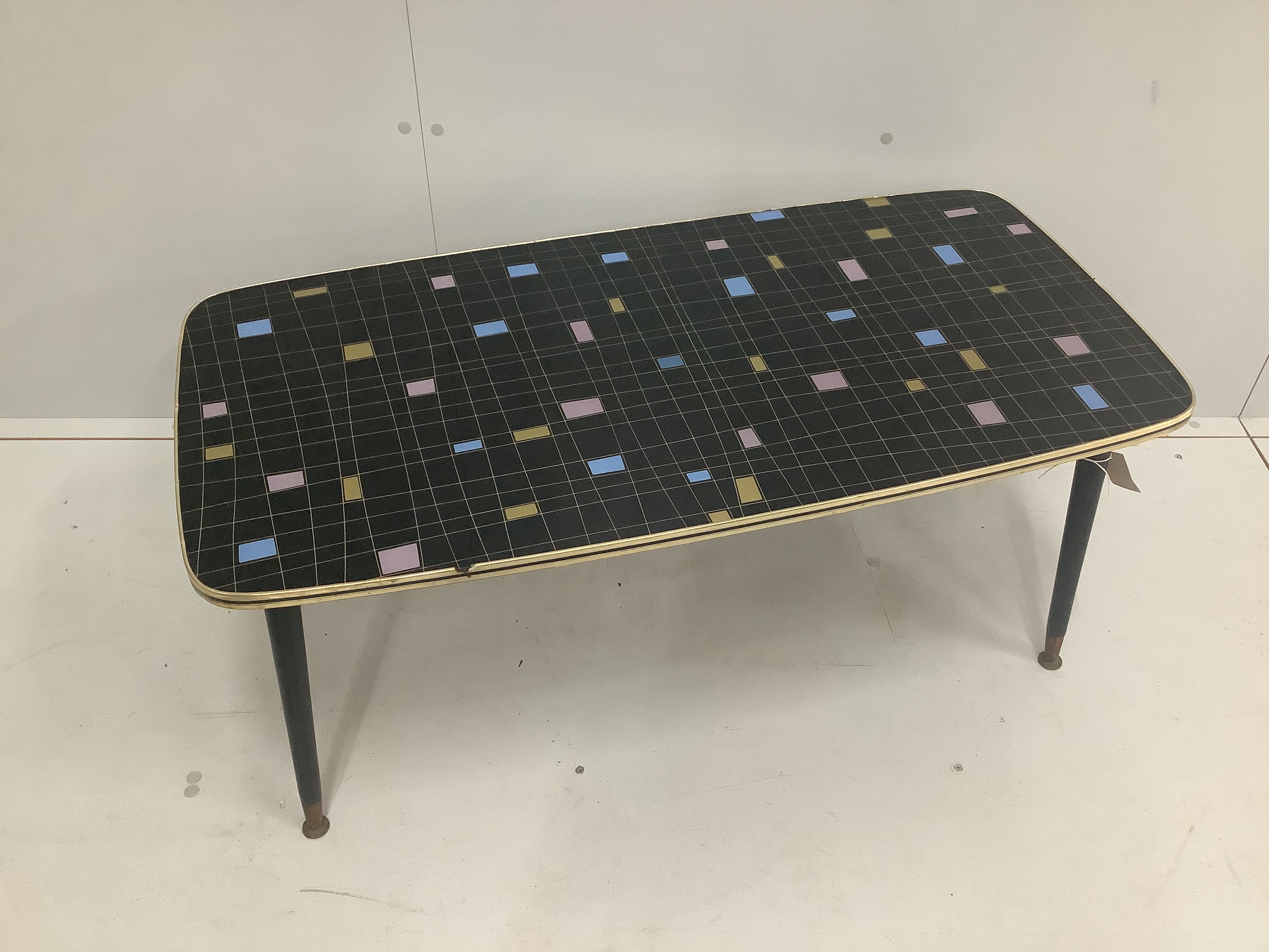 A mid century coffee table, width 100cm, depth 50cm, height 42cm